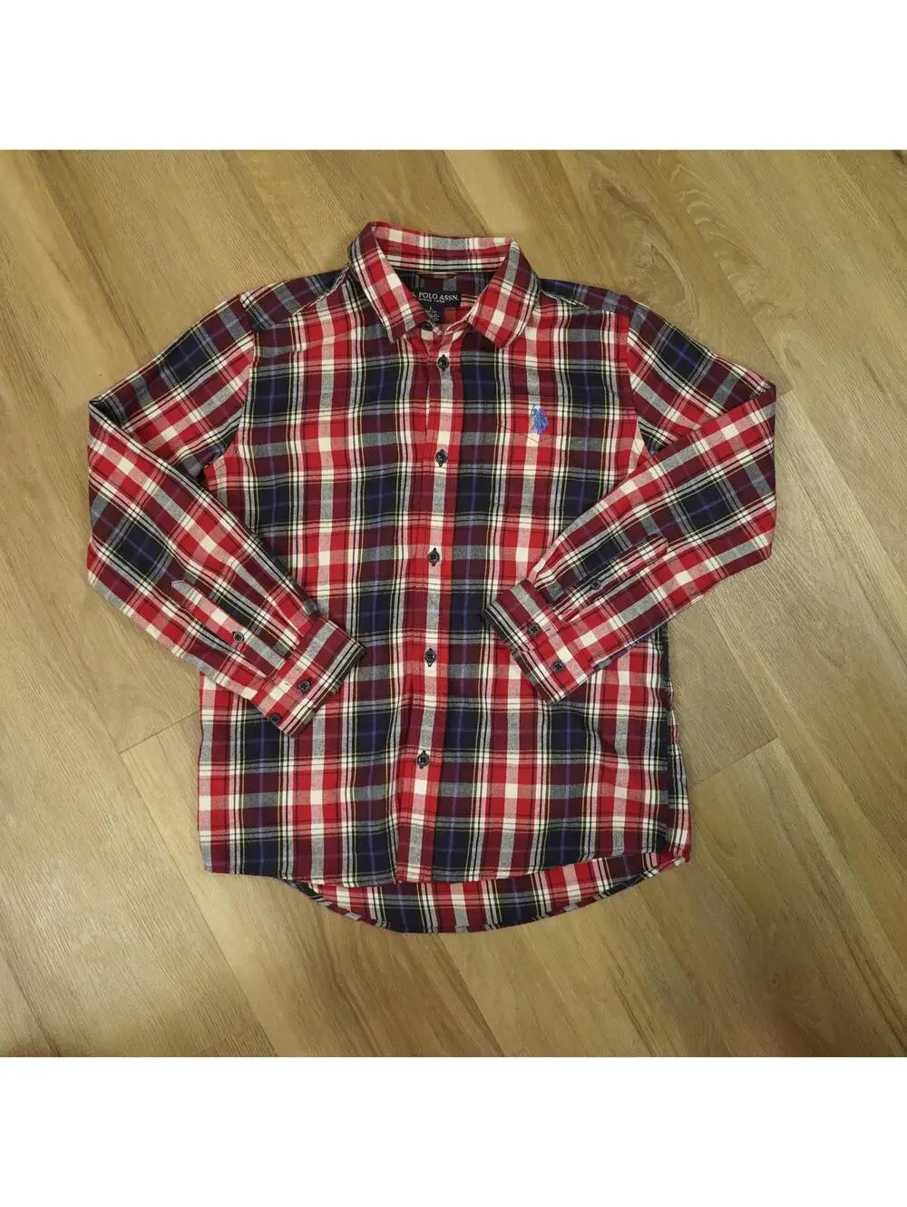 US Polo Assn. Youth Plaid Button up - Large 10-12‎